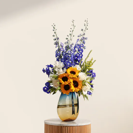 Golden Morning Rays Flower Vase