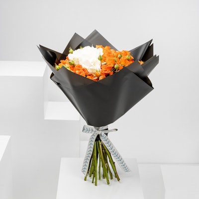 Orange Roses | Black Wrapping
