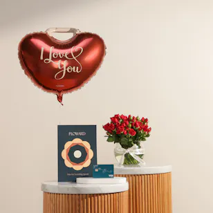 Floward 150 KWD Card | Romantic Flowers and Balloon