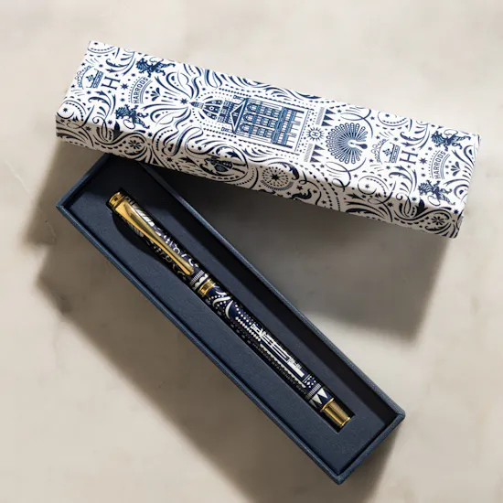 Harrods Royal Blue Notebook and Pen Office Set