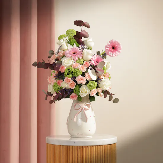 Keramos Studio Welcome Baby Girl Flowers Vase