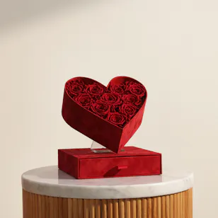 Floward Charming Chocolate Box | Red Preserved Rose Heart