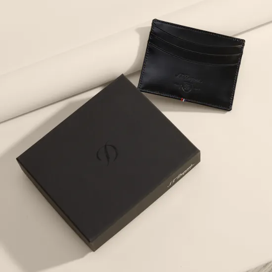 S.T. Dupont Line D Black Leather Men’s Card Holder