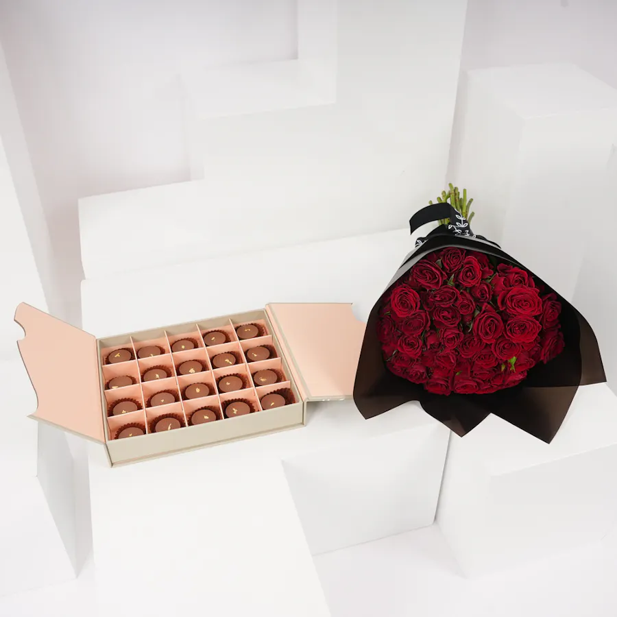 Floward Caramel Chocolate Box | Baby Roses  3