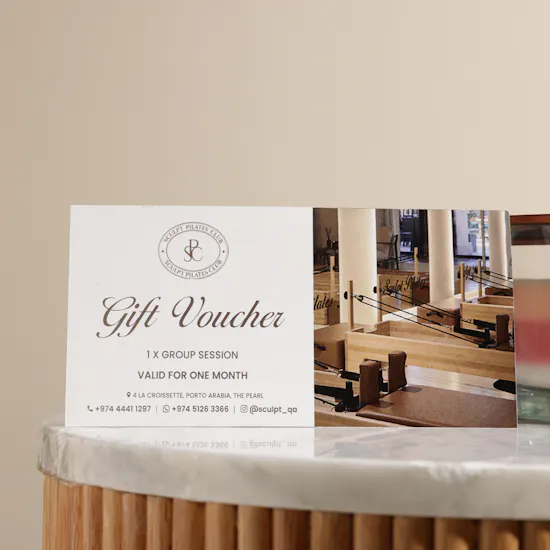 Sculpt Pilates Voucher | WoodWick Ellipse Candle and Wellness Flowers