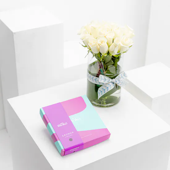 Moko Crunch Chocolate Box | Purple Flowers