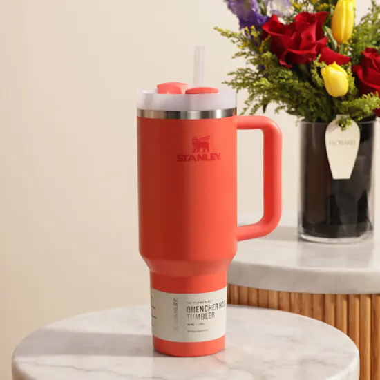 Stanley The Quencher H2.0 Flowstate Hot Coral Tumbler | Exotic Flower Vase
