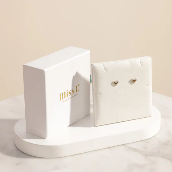 Miss L' by L'azurde Heart Diamond Stud Kids Earrings