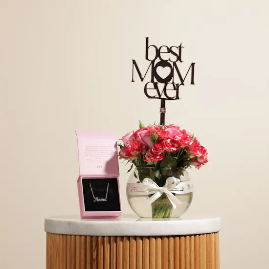 Zia Mama Silver Necklace | Mother Radiant Roses Vase