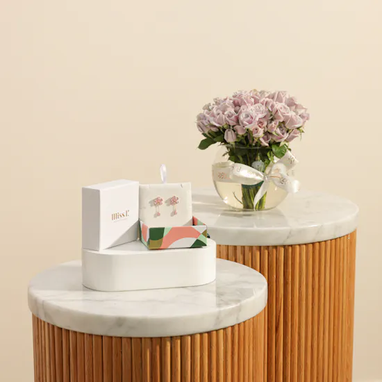 Miss L' by L'azurde Earrings | Soft Glow Flowers Vase
