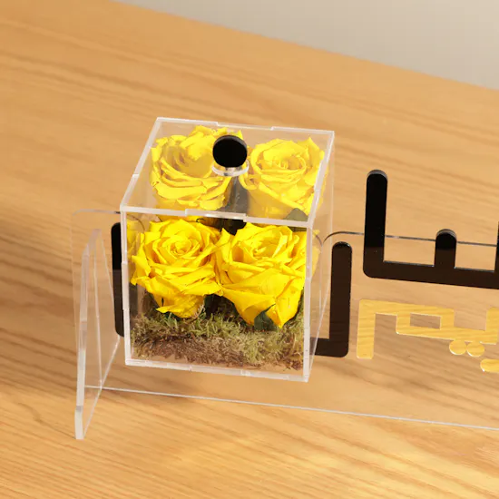 Ramadan Yellow Preserved Rose Stand