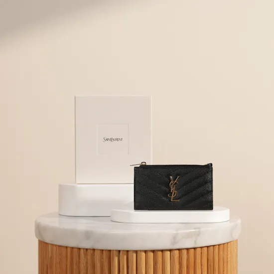 Saint Laurent Cassandre Matelassé Fragments Card Case