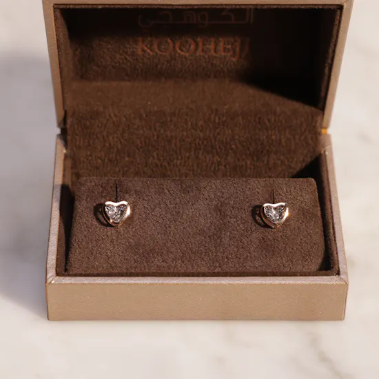 Kooheji Jewellery Rose Gold Heart Earrings