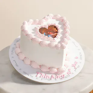 Floward Personalized Heart Photo Cake