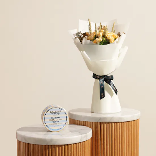Charbonnel et Walker Milk and Dark Sea Salt Caramel Truffles Box | Fancy Flower Bouquet