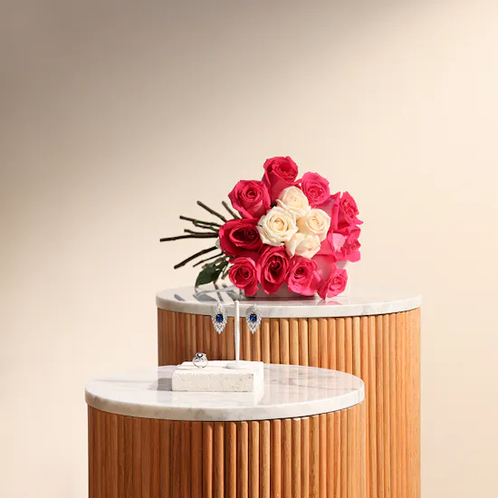 Floward Silver Jewelry Set | Elegant Roses