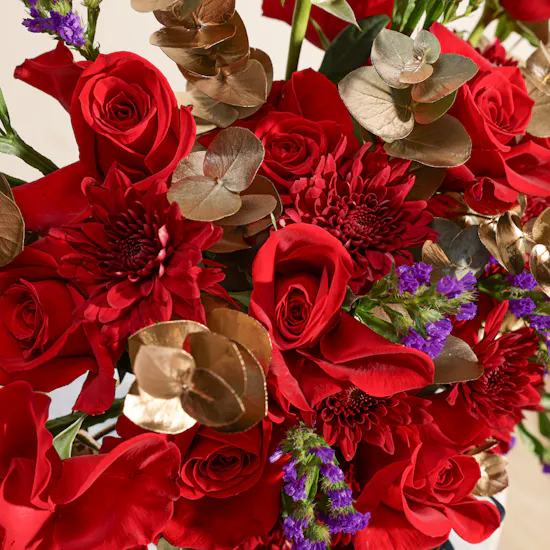 Ruby Romance Flowers Vase