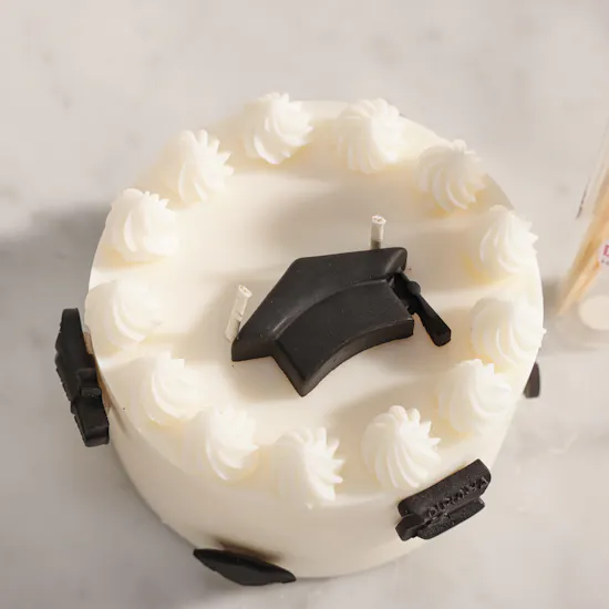 Done by SHK Black and White Graduation Cake Candle