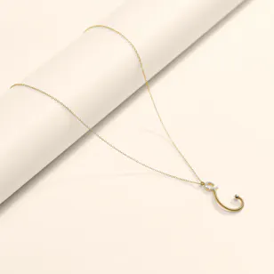 Siran by Iram Diamond Letter Ain Necklace