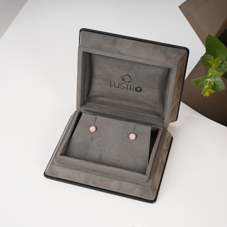 Lustro Diamond Earrings with baby rose