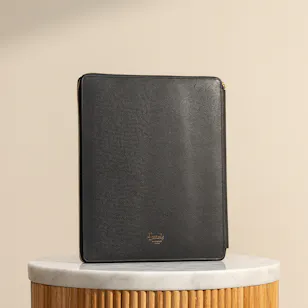 Harrods Leather Writing Black Folder