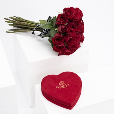 25 Red Roses | Godiva Chocolate