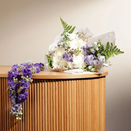 Graduation Purple & White Floral Set