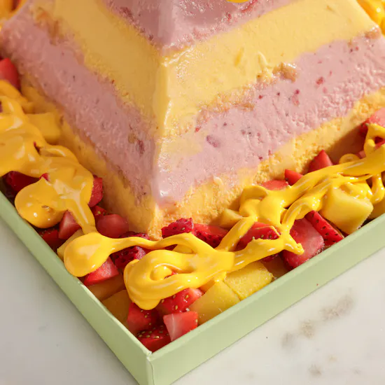 Milli Manga Ice Cream Pyramid Cake | Signature Sunset Flower Bouquet