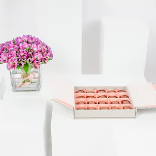 Floward Small Mixed Chocolate Box | Alstroemeria Vase