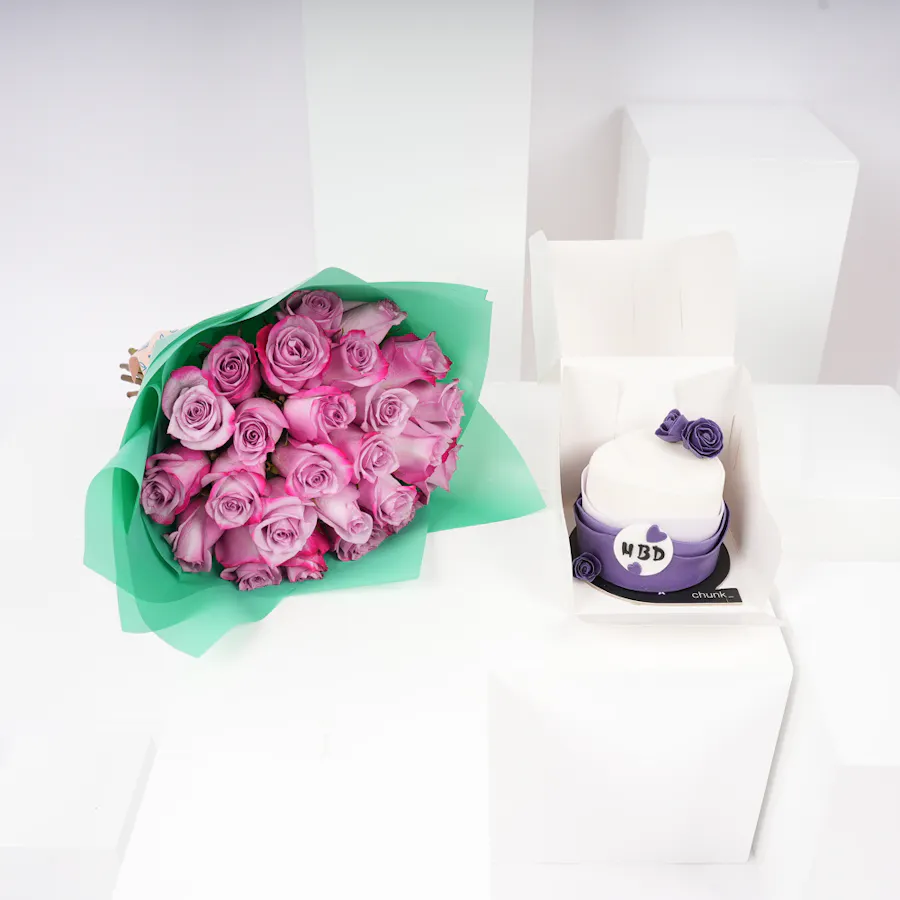 Chunk Happy Birthday Mini Cake | Rose Bouquet 5