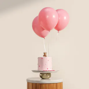 December Cake Customized Pink Bear Birthday Cake | Pink Balloons December Cake Customized Pink Bear Birthday Cake | Pink Balloons