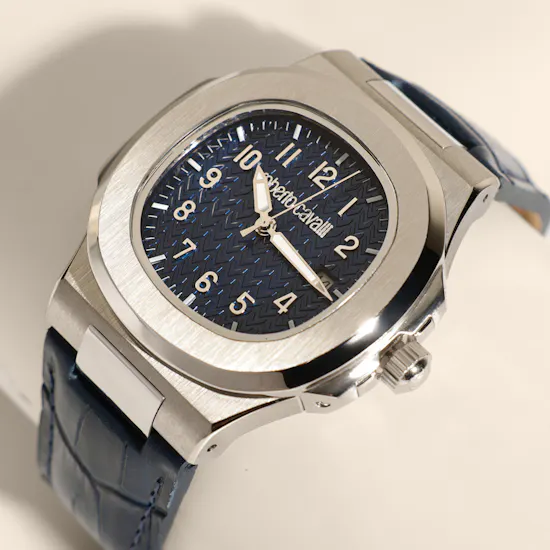 Roberto Cavalli Gent Blue Leather Men’s Watch