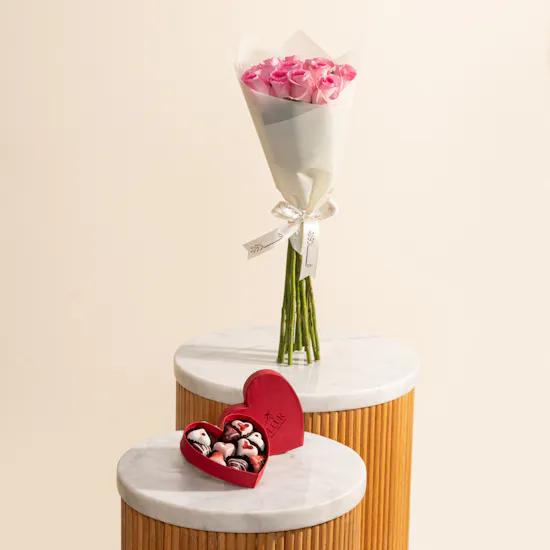 Fleur Heart Belgian Chocolate Box | Revival Roses Bouquet