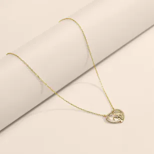 Artsy Mom and Baby in A Heart Necklace