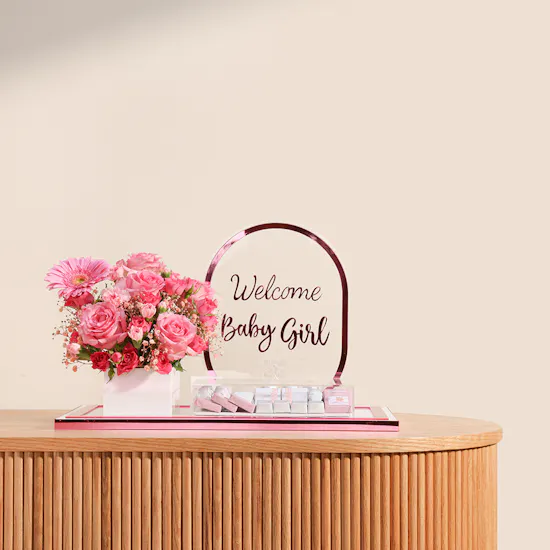 Floward Welcome Baby Girl Chocolate Tray | Flowers
