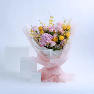 Royal Flowers | Pink & White Wrap