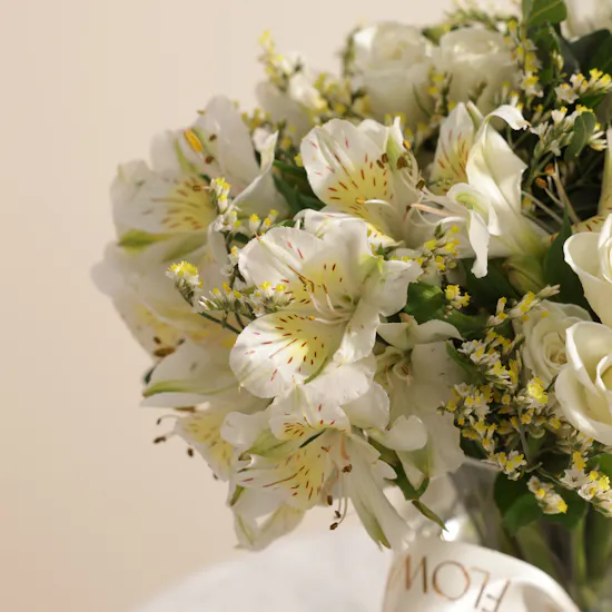 Ivory Elegance Flower Vase