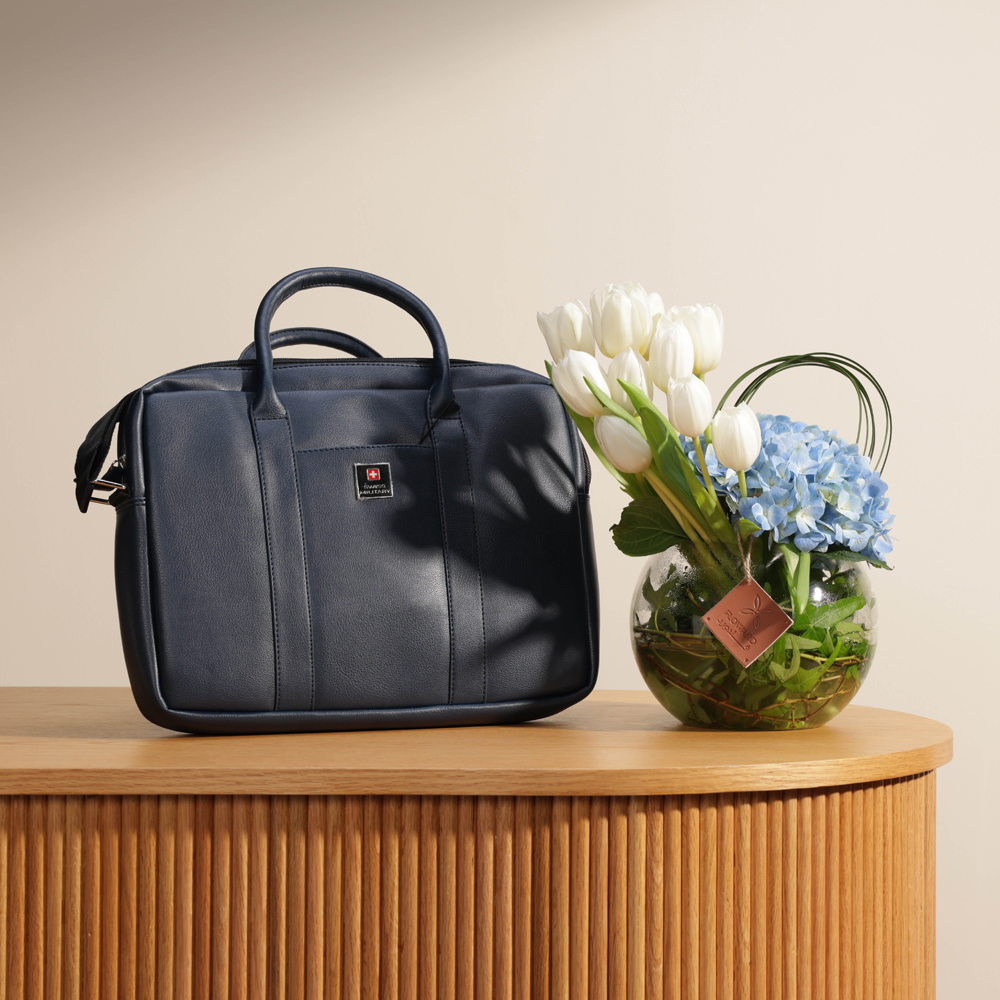 حقيبة برونو البحرية من سويس ميليتاري | توليب ابيض 