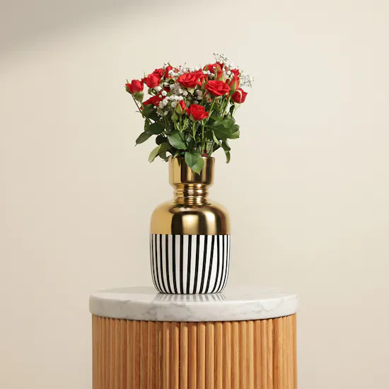 A Touch of Scarlet Baby Rose Vase