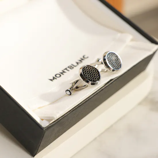 Montblanc Round Black Cufflinks | Dreamy Flowers Vase