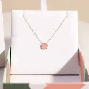 Miss L by L’azurde Kids Pink Flower Colored Stones Necklace