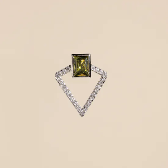Floward Silver Geometric Jewelry Set | Olive Stones