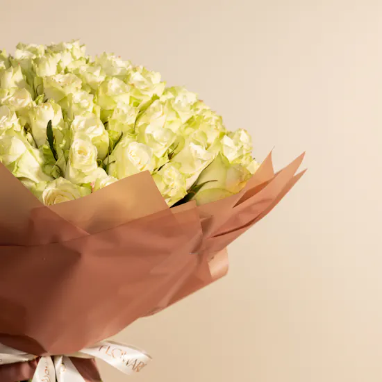 Radiant White Rose Bouquet