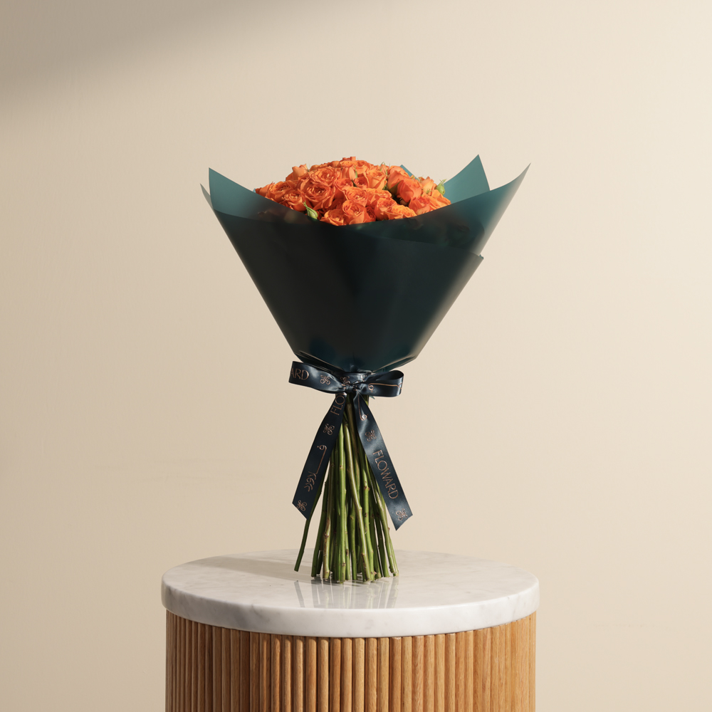 Tangerine Dream Baby Rose Bouquet