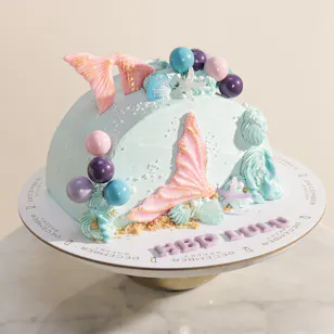 December Cake Personalized Mermaid Oval Cake 