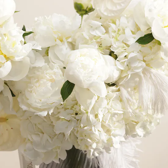 Whisper of Ivory Peony Flower Vase