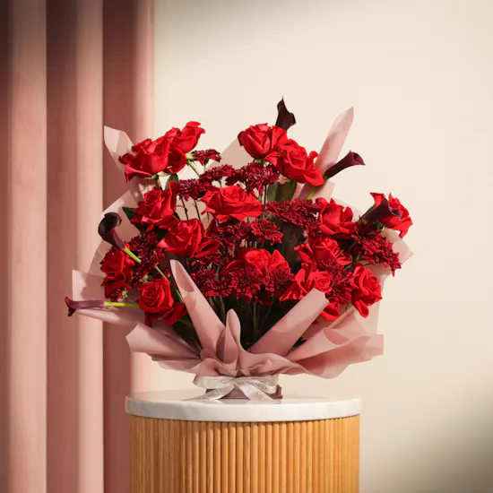 Language Love Red Flowers Bouquet