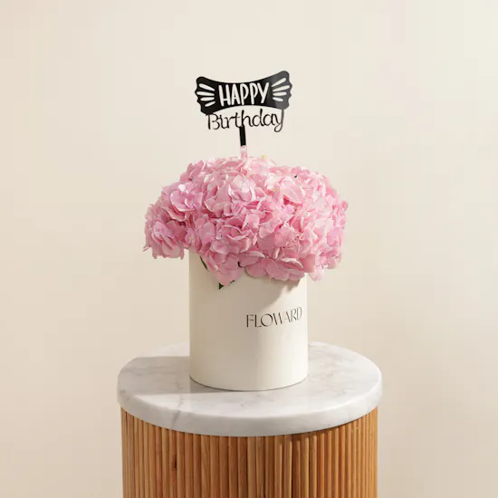 Glorious Happy Birthday Pink Hydrangea Box