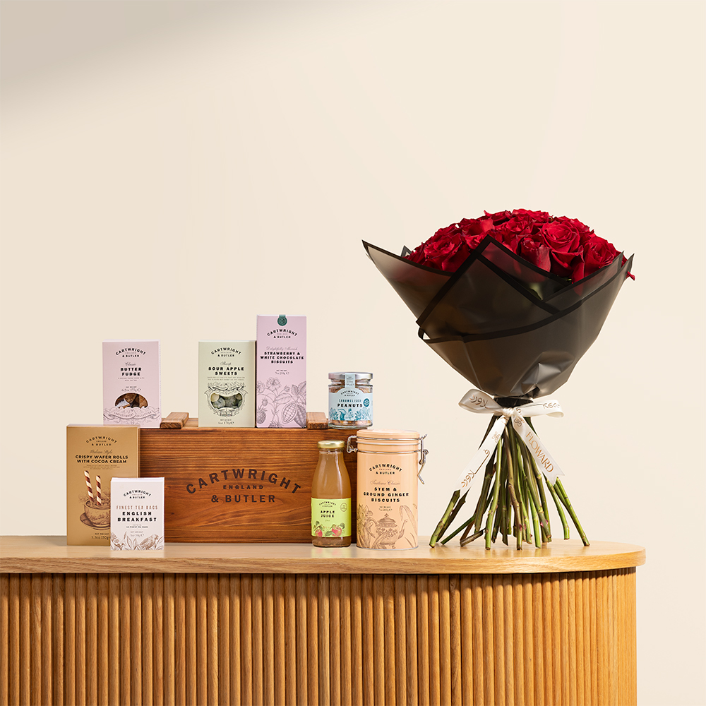Cartwright & Butler Bishopdale Hamper | Dazzling Red Rose Bouquet