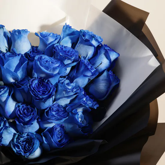 Shiny Blue Roses Bouquet